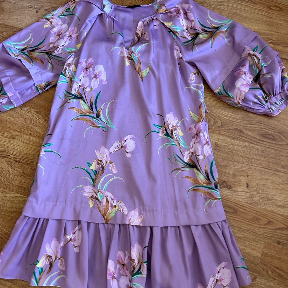 Kobi Halperin Trace Floral Dress Purple Size M READ - Picture 2 of 11